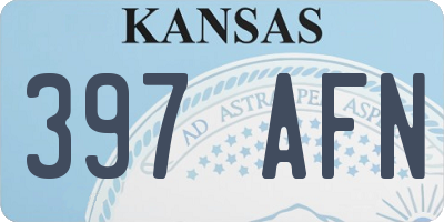 KS license plate 397AFN