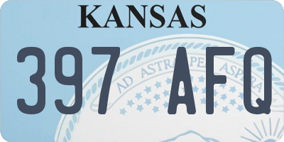 KS license plate 397AFQ