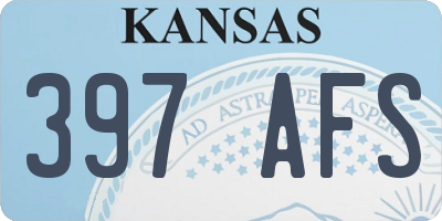 KS license plate 397AFS