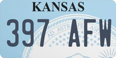 KS license plate 397AFW