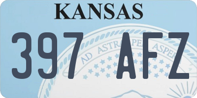 KS license plate 397AFZ