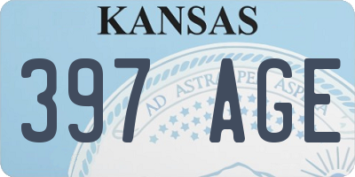 KS license plate 397AGE