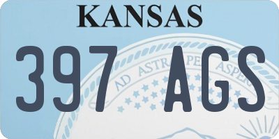 KS license plate 397AGS