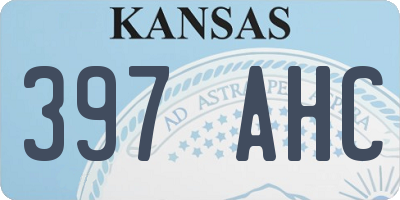 KS license plate 397AHC