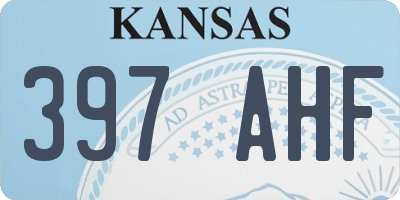 KS license plate 397AHF