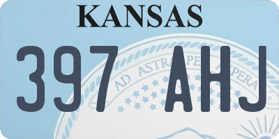 KS license plate 397AHJ