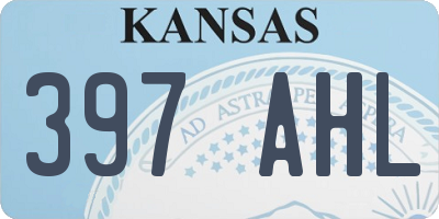 KS license plate 397AHL