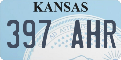 KS license plate 397AHR