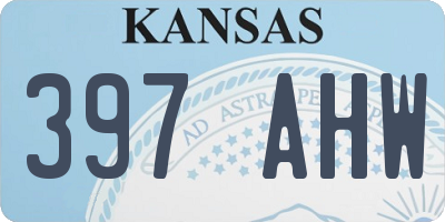 KS license plate 397AHW