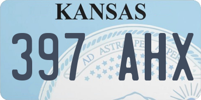 KS license plate 397AHX