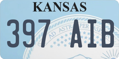 KS license plate 397AIB