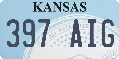 KS license plate 397AIG