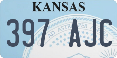 KS license plate 397AJC