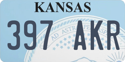 KS license plate 397AKR