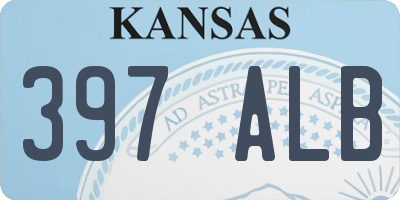 KS license plate 397ALB