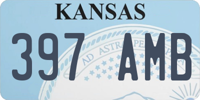 KS license plate 397AMB