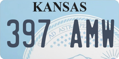 KS license plate 397AMW