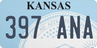 KS license plate 397ANA