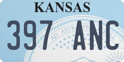 KS license plate 397ANC