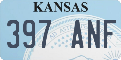 KS license plate 397ANF