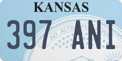 KS license plate 397ANI