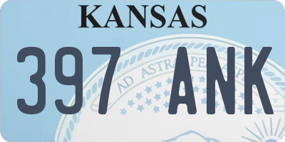 KS license plate 397ANK