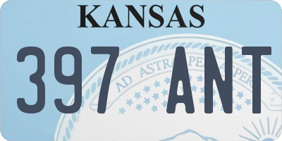 KS license plate 397ANT