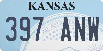 KS license plate 397ANW