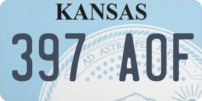 KS license plate 397AOF