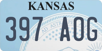 KS license plate 397AOG