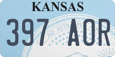 KS license plate 397AOR