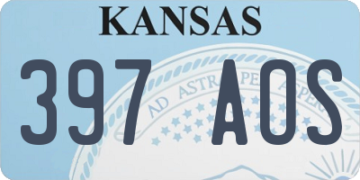 KS license plate 397AOS