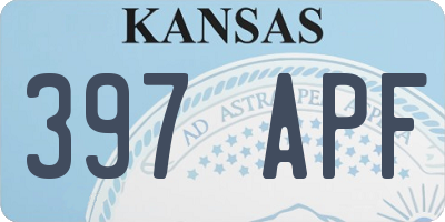 KS license plate 397APF