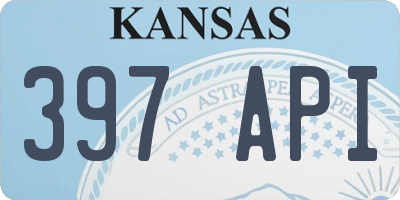 KS license plate 397API