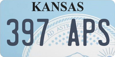 KS license plate 397APS