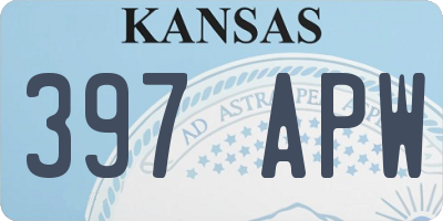 KS license plate 397APW