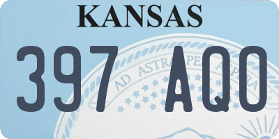 KS license plate 397AQO