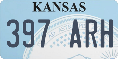 KS license plate 397ARH