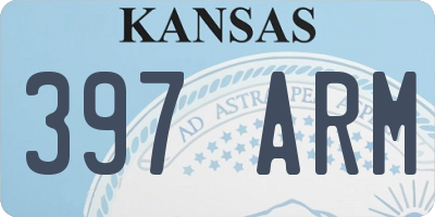 KS license plate 397ARM