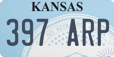 KS license plate 397ARP