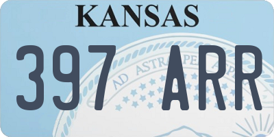 KS license plate 397ARR