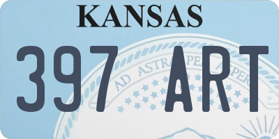 KS license plate 397ART