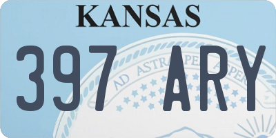 KS license plate 397ARY