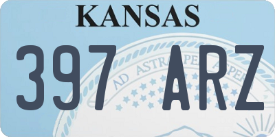 KS license plate 397ARZ