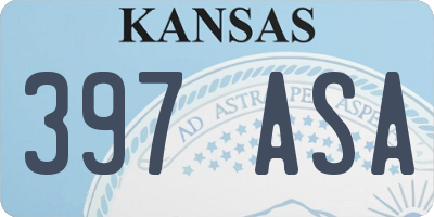 KS license plate 397ASA