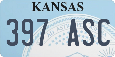 KS license plate 397ASC
