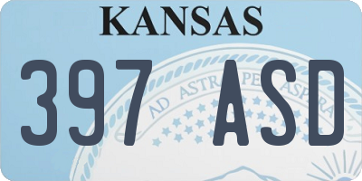 KS license plate 397ASD