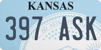KS license plate 397ASK
