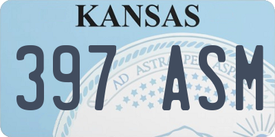 KS license plate 397ASM