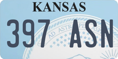 KS license plate 397ASN